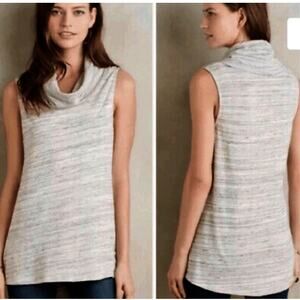 4084)Anthropologie Dolan Left Coast Collection space dye Sleeves Cowl Neck Top M